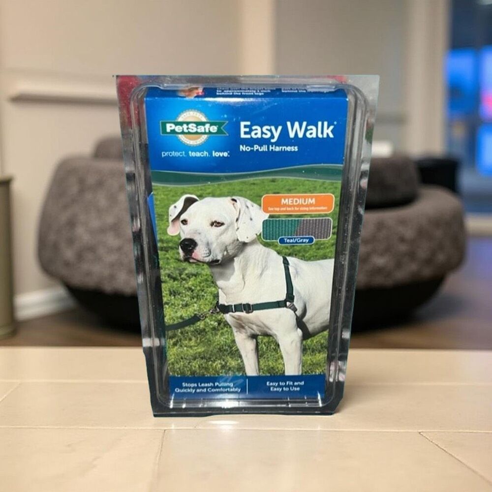 NIB Pet Safe Walking/Training Harness For Medium Sized Dogs Teal & Gray